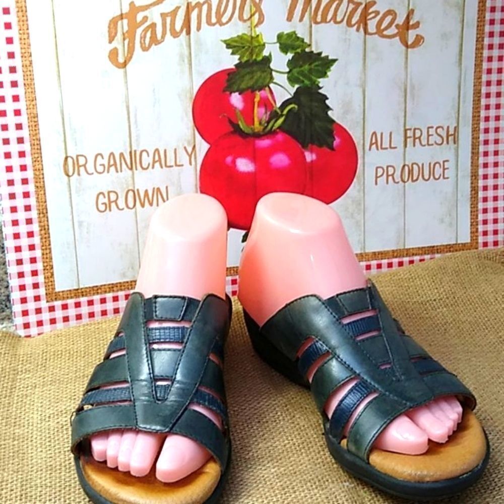 Clarks Artisan 6.5M Leather Blue Sandals